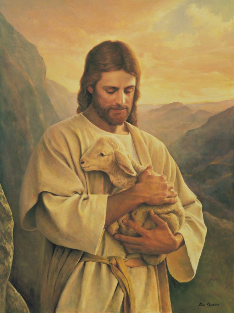 Painting of Jesus holding a lamb